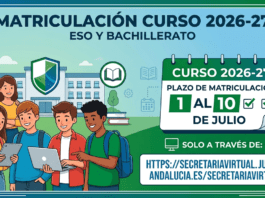Plazo de matriculación curso 2026-2027 ESO y BACHILLERATO